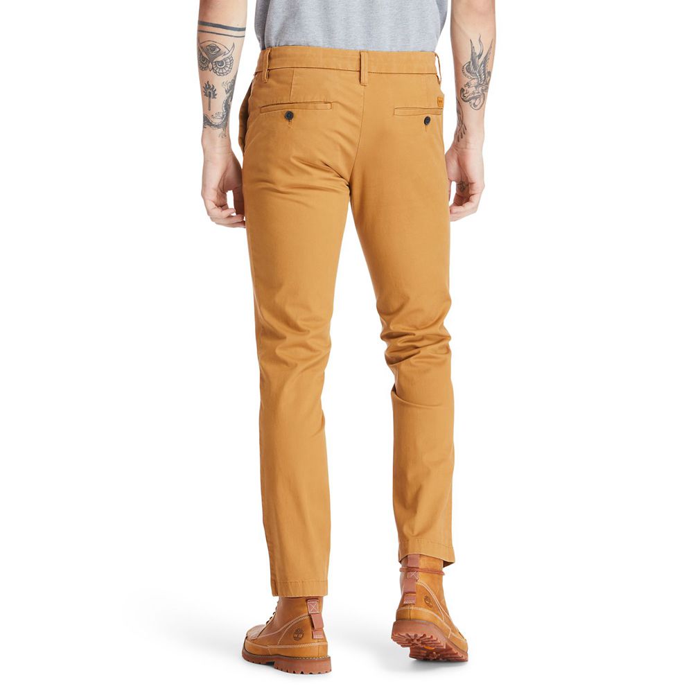 Pantalones Timberland Hombre Sargent Lake Slim Stretch Chino Marrones - Chile MAD-870195